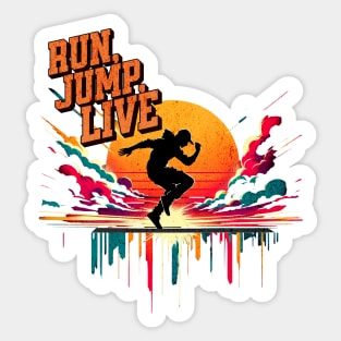 Run Jump Live Parcour Graffiti Design Sticker